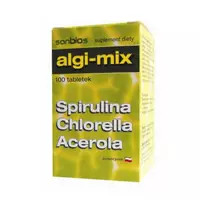 SANBIOS Algi-mix - spirulina, chlorella, acerola, tabletki, 100 sztuk