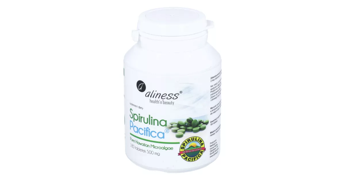Aliness Spirulina Pacifica 500 mg, 180 tabletek skład, cena, opinie