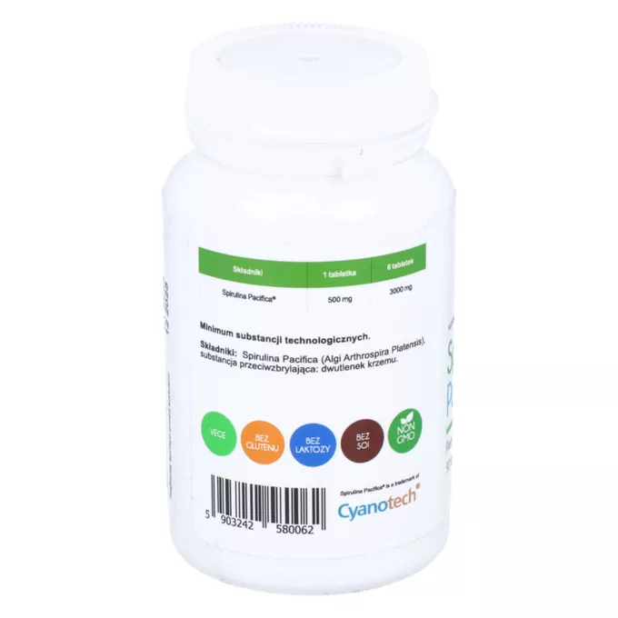 Aliness Spirulina Pacifica 500 mg, 90 tabletek skład, cena, opinie