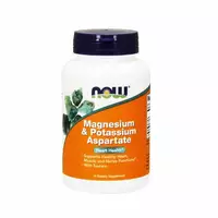 NOW FOODS Magnesium&amp;Potassium Aspartate - magnez i potas z tauryną, kapsułki, 120 sztuk