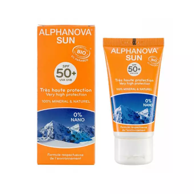 Alphanova Sun BIO - krem przeciwsłoneczny, wodoodporny, SPF50+, 0% NANO, 50 g