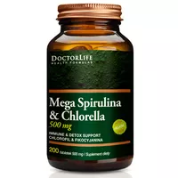 Doctor Life - mega spirulina and chlorella, 200 tabletek