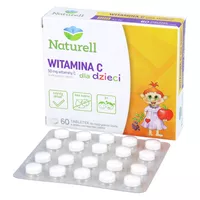 Naturell - witamina C dla dzieci, tabletki do żucia i rozgryzania, 60 tabletek