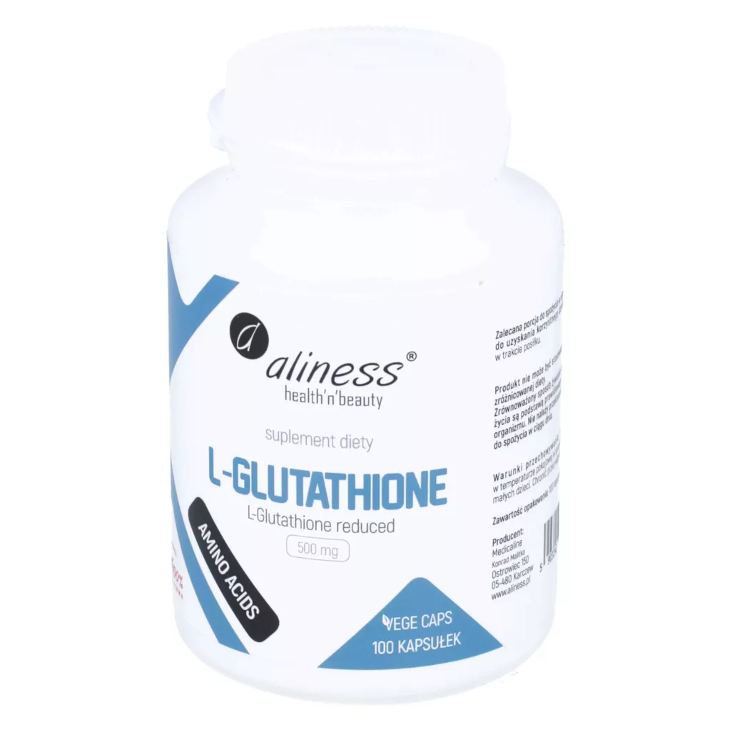 Aliness L-Glutathione 500 mg, 100 kapsuek - skad, cena, opinie |  iZielnik.pl