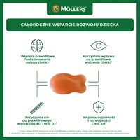 Mollers Omega-3 Rybki, smak pomarańczowo-cytrynowy, 36 żelowych rybek
