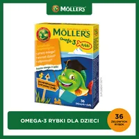 Mollers Omega-3 Rybki, smak pomarańczowo-cytrynowy, 36 żelowych rybek