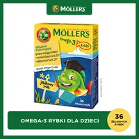 Mollers Omega-3 Rybki, smak jabłkowy, 36 żelowych rybek
