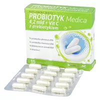 PROBIOTYK Medica 4,2 mld + Vit. C z prebiotykiem - kapsułki, 15 sztuk