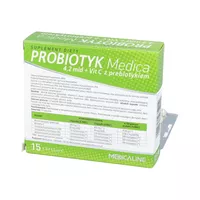 Probiotyk Medica 4,2 mld + Vit C z prebiotykiem, 15 kapsułek