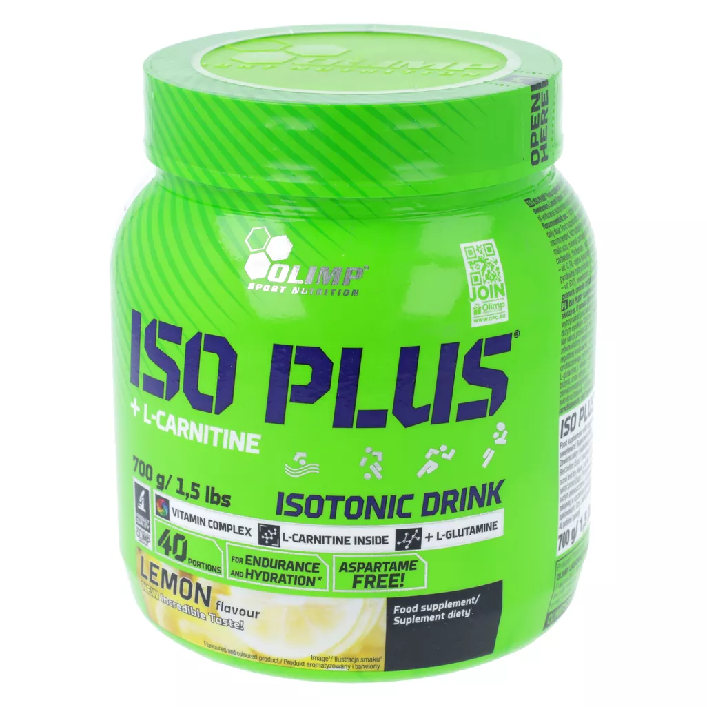 iso plus l carnitine dawkowanie Olimp ISO PLUS - witaminy i minerały dla osób aktywnych fizycznie, smak  cytrynowy, 700 g - skład, cena, opinie