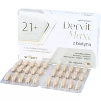 VITADIET - Dervit Max z biotyną, dla włosów, skóry i paznokci, 60 kapsułek