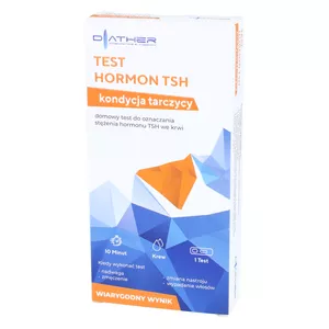 DIATHER - domowy test Hormon TSH do oznaczania poziomu hormonu TSH we krwi, kondycja tarczycy, 1 sztuka