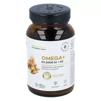 Aura Herbals - omega + witamina D3 2000 IU + K2, 60 kapsułek