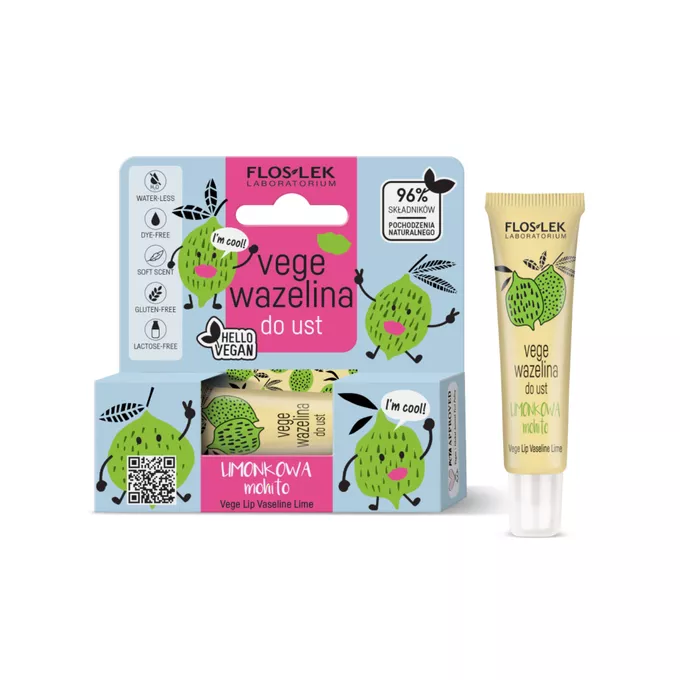 FLOSLEK vege lip care - wazelina vege do ust limonka, 10g