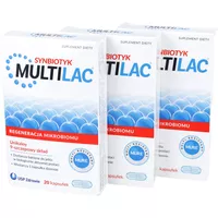 Zestaw MULTILAC - synbiotyk (probiotyk+prebiotyk), kapsułki, 3 x 20 sztuk