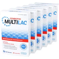 Zestaw MULTILAC - synbiotyk (probiotyk+prebiotyk), kapsułki, 5 x 20 sztuk