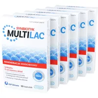 Zestaw MULTILAC - synbiotyk (probiotyk+prebiotyk), kapsułki, 6 x 10 sztuk