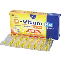 D-Vitum forte K2 - witaminy D i K dla dorosłych, 2000 j.m., 30 kapsułek