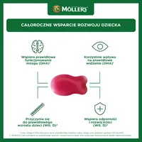 Mollers Omega-3 Rybki, smak malinowy, 36 żelowych rybek