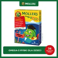 Mollers Omega-3 Rybki, smak malinowy, 36 żelowych rybek