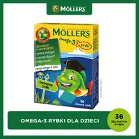 Mollers Omega-3 Rybki, smak owocowy, 36 żelowych rybek