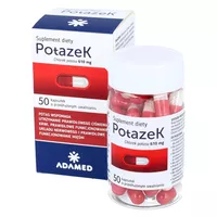 PotazeK - Chlorek potasu 610mg, uzupełnienie diety w potas, 50 kapsułek