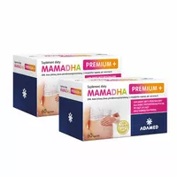 [Zestaw] Mamadha premium+ DHA + kwas foliowy, kapsułki, 60 sztuk