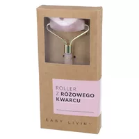 Easy Livin - Roller do masażu twarzy z różowego kwarcu, 1 sztuka