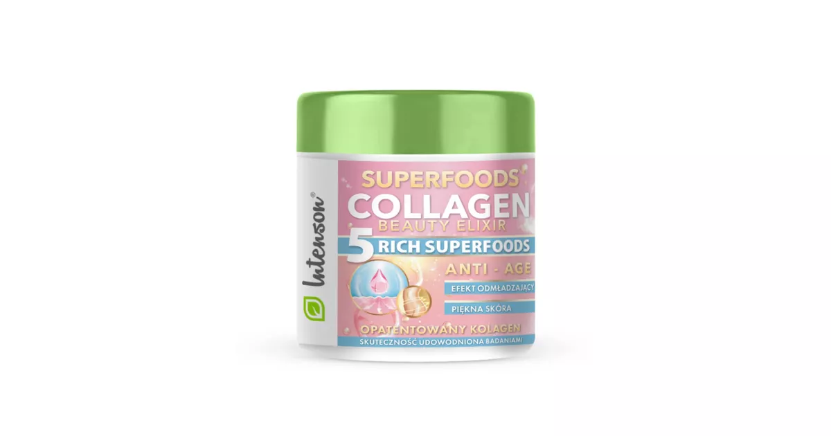 Intenson Collagen Beauty Elixir, superfoods w proszku do pica