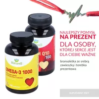 Zestaw Naturell - Koenzym Q10 100 mg, 120 kapsułek + NATURELL - Omega-3 1000, 120 kapsułek + Bransoletka ze srebrną zawieszką, 1 sztuka (gr.)