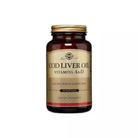 SOLGAR - Cod Liver Oil Vitamins A&amp;D, wsparcie odporności, 250 kapsułek