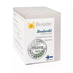 Biolatte Boulardii 2,5g - probiotyk do hamowania rozwoju bakterii i pasożytów oraz regeneracji błon śluzowych w żołądku i jelitach, 26 saszetek