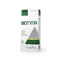 MEDICA HERBS - Biotyna D-biotin, wspiera włosy, skórę, paznokcie, 60 kapsułek