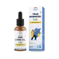 OSAVI - Tran Norweski Kids, 1000 mg Omega 3, naturalny aromat cytrynowy, wspiera funkcjonowanie układu odpornościowego, 50ml