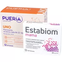 Zestaw Estabiom Mama (Pregna) - kapsułki, 20 sztuk + Pueria Uno - planowanie ciąży i wczesna ciąża, 60 kapsułek
