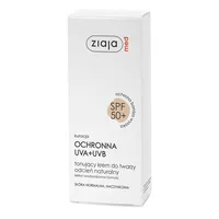 ziaja med - kuracja ochronna SPF 50+, tonujący krem do twarzy, odcień naturalny, 50ml