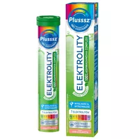 Plusssz Elektrolity + Ashwagandha Complex, jabłko-mięta, 24 tabletki musujące