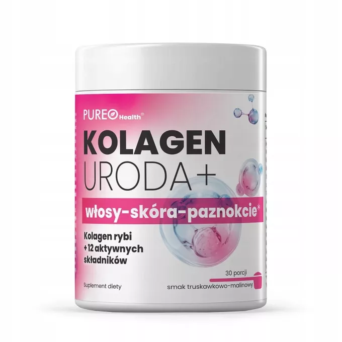 Pureo Health, Kolagen Uroda+, smak truskawka i malina, 30 porcji - skad,  cena, opinie | iZielnik.pl