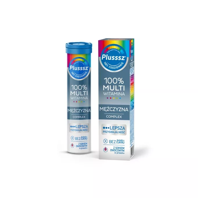 Plusssz 100% Multiwitamina Mężczyzna Complex, 20 tabletek musujących ...