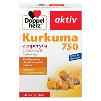 Doppelherz Aktiv Kurkuma 750 z piperyną + witamina D, 30 kapsułek