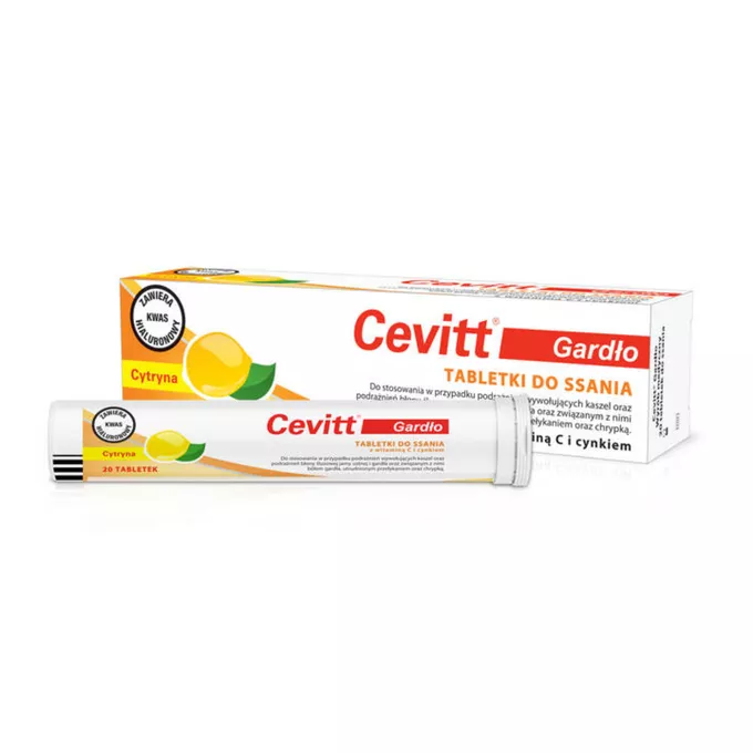 Cevitt gardło cytryna, 20 tabletek do ssania