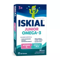 Iskial Junior, Omega-3, smak truskawkowy, 30 żelek