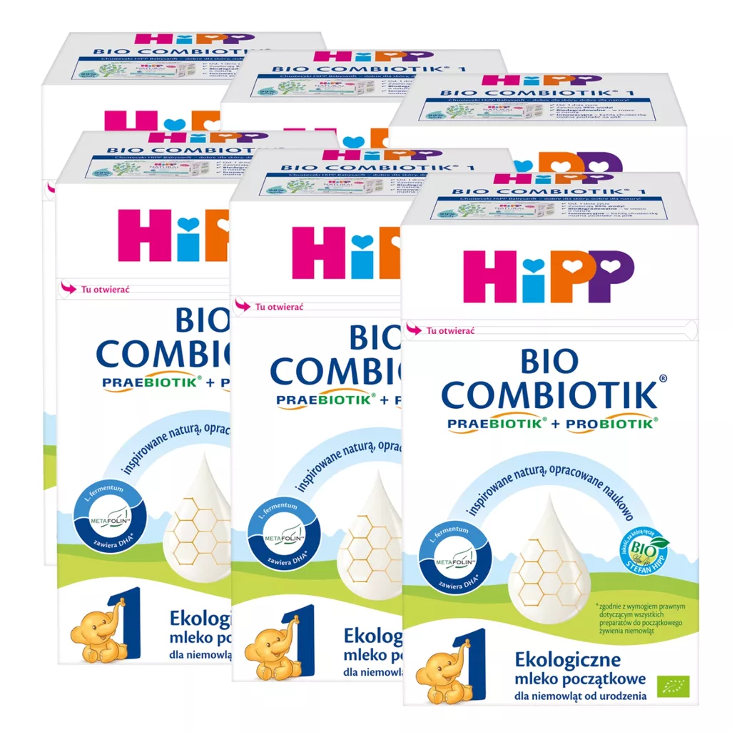 Hipp 6個セット ZESTAW: 6 x HiPP Bio Combiotik 1 - ekologiczne mleko początkowe
