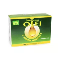 GAL - zimnotłoczony olej z nasion wiesiołka, pomaga w utrzymaniu prawidłowego poziomu cholesterolu, 150 kapsułek