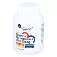Aliness - Diosmina Plus 500 mg, związek poprawiający napięcie ścianek naczyń i pomaga w walce z żylakami, 100 tabletek