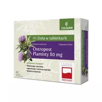 Ostropest Plamisty - 80mg, korzystny wpływ na funkcjonowanie wątroby i dróg żółciowych, 60 tabletek