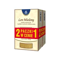 Len Mielony - mielone nasiona lnu uzyskane w procesie odtłuszczania, 200 g + 200 g OLEOFARM