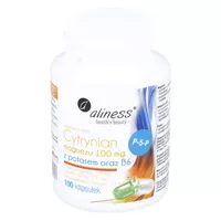 Aliness - cytrynian magnezu z potasem, oraz witaminą B6, 100 kapsułek