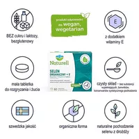 Naturell Selen organiczny + E, 60 tabletek