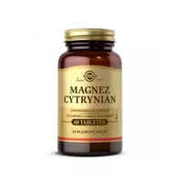 SOLGAR - Magnez cytrynian, wspiera układ nerwowy i funkcję psychologiczne, 60 tabletek